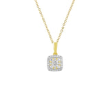 Brent Weatherall - 9ct Yellow Gold Diamond Set Cushion Cluster Pendant