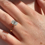 BWJ - 9ct Two Tone Certificated 1.50ct Oval Lab Grown 4X Claw Set Solitaire Ring