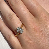 BWJ - 18ct Yellow Gold & Platinum 4X Claw 1.56ct Lab Grown Certificated Oval Diamond Solitaire Ring