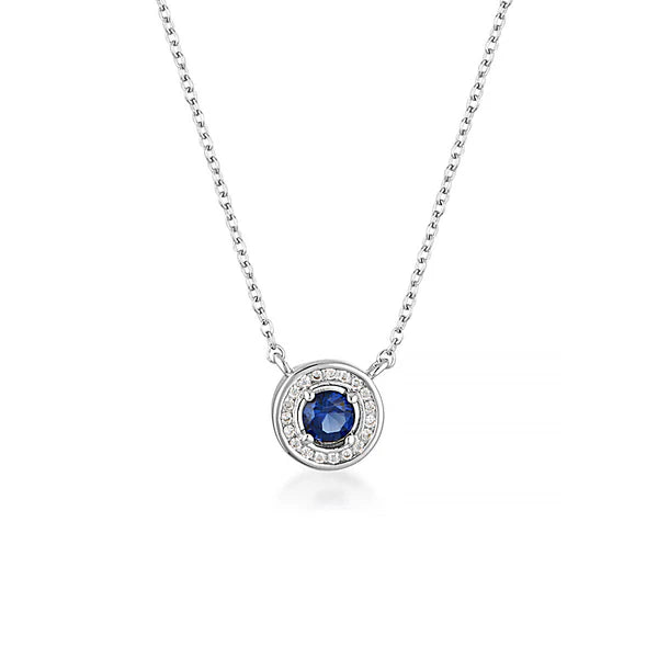 Georgini - Milestone Sapphire Halo Pendant in Silver