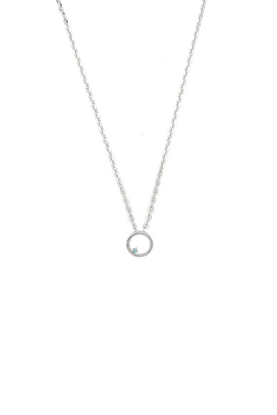 Georgini - Opal Glow Blue Created Opal Circle Pendant Silver