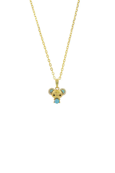 Georgini - Opal Glow Blue Created Opal Koala Pendant Gold