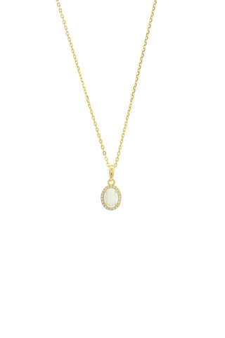 Georgini - Opal Glow Blackwattle White Created Opal Pendant Gold