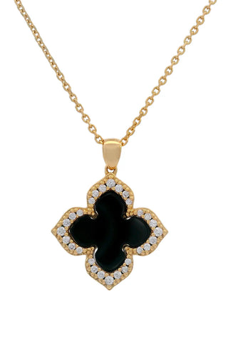 Georgini - Midnight Velvet Black Agate Fairwater Pendant Gold