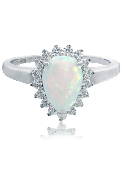 Georgini - Opal Glow Rozelle White Created Opal Ring