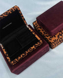 Meadowlark - Velvet Jewellery Box Leopard + Black Lining Small