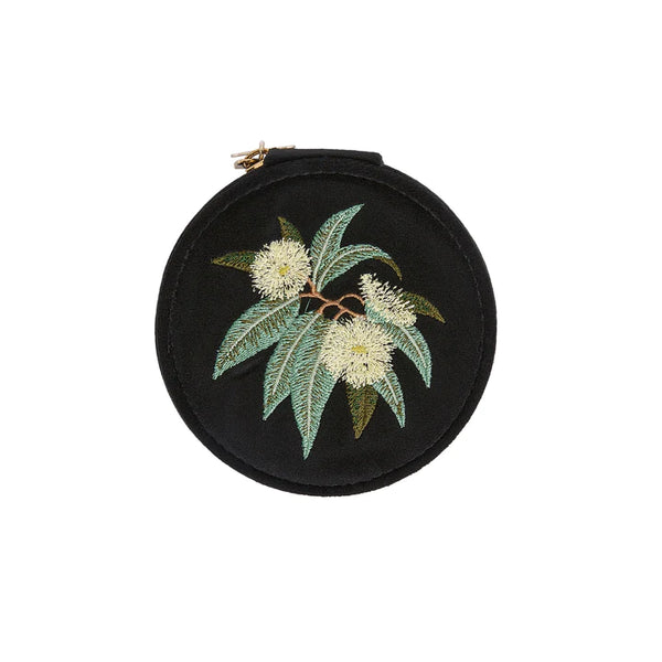 Najo - Black Blossom Round Velvet Jewellery box