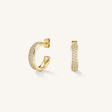 Rosefield - Crystal Hoops Gold Plated