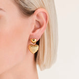 Rosefield - Double Heart Earrings Gold Plated