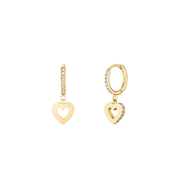 Rosefield Jewellery - Hollow Heart Hoops Gold Plated