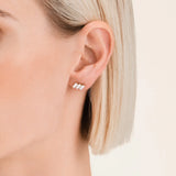 Rosefield Jewellery - Triple Baguette Studs Gold Plated