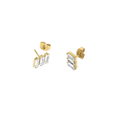 Rosefield Jewellery - Triple Baguette Studs Gold Plated