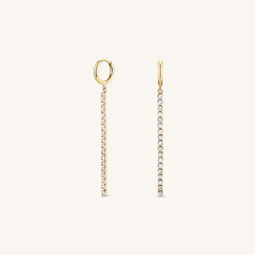 Rosefield Jewellery - Tennis Crystal Clear Gold Earrings