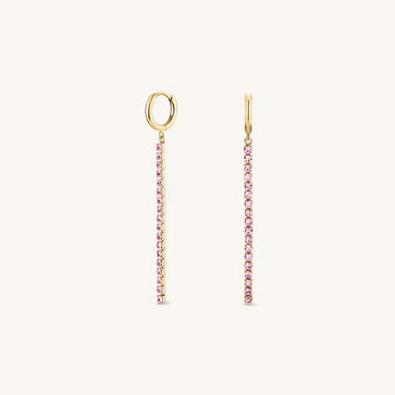 Rosefield Jewellery - Tennis Light Rose Crystal Gold Earrings