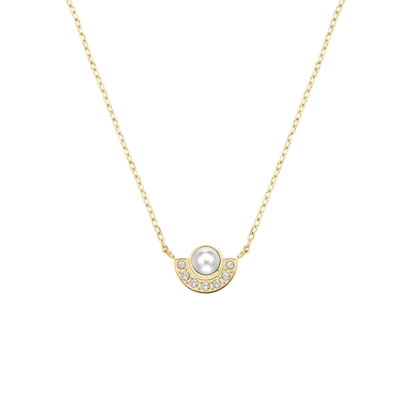 Rosefield Jewellery - Pearl Halo Necklace Gold Plated