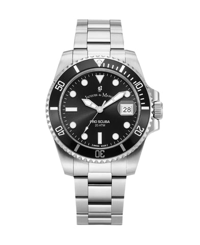 Jacques Du Manoir - Pro Scuba 43 Watch Black & Silver