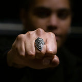 Nick Von K - Dragon Shield ring in Sterling Silver