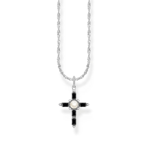 Thomas Sabo - Cross Romance necklace with pendant black, silver