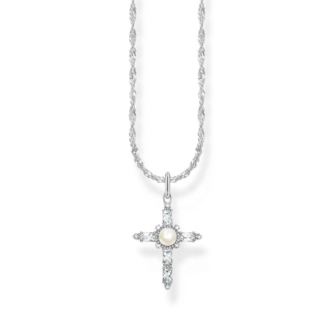 Thomas Sabo - Cross Romance necklace with pendant white silver