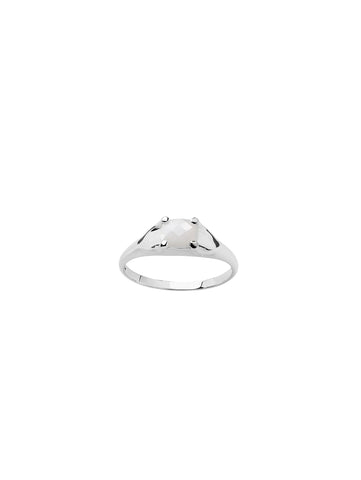 Karen Walker  - Mini Chequerboard Ring White Agate