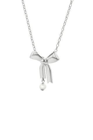 Karen Walker - Bow Necklace With 5.5mm Fresh Water Pearl 45cm
