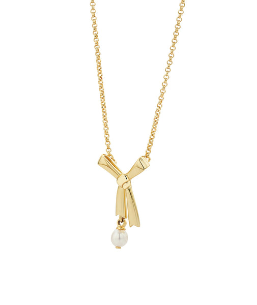 Karen Walker - Pearl Bow Necklace Gold-Plated