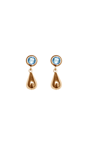 Boh Runga - Drop in the Ocean Topaz Studs Gold Plate