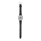 Casio - Retro Sliver Digital With Black Leather Strap