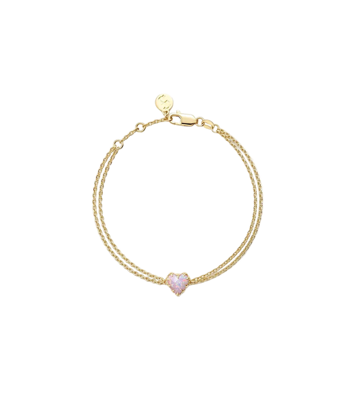 Stolen Girlfriends Club - Love Claw Bracelet Pink Opal Gold Plate