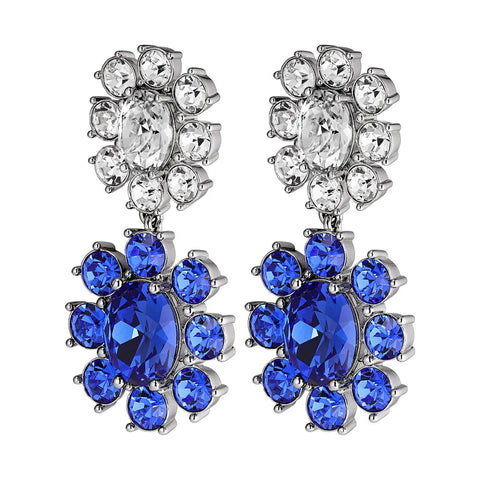 Dyrberg/Kern - Lina SS Floral Earrings Blue & Silver