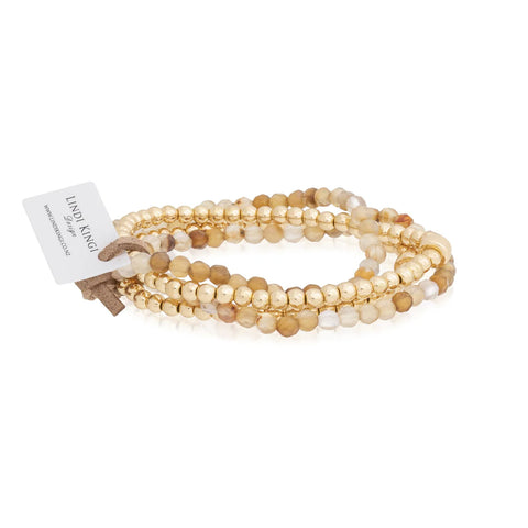 Lindi Kingi - Beaded Bracelet Cinnamon Thins Set