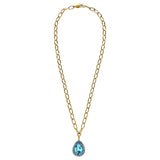 Dyrberg/Kern - Metta Gold Necklace Aqua & Light Blue