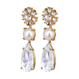 Dyrberg/Kern - Misia Gold Earrings Crystal & White Pearl