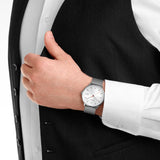 Monaine - Doppio 41mm White Dial Silver Mesh Bracelet Watch