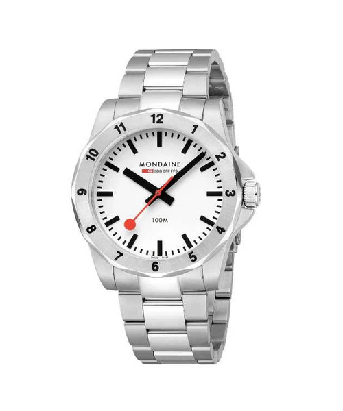 Mondaine - Numeri Quartz Watch With White Dial 42 mm