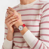 Mondaine - Evo2 35mm White Dial Red Vegan Leather Watch