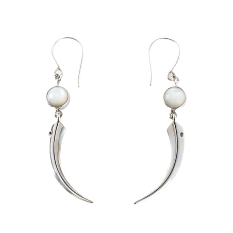 Nick Von K - Midnight Huia Beak Earrings in Sterling Silver