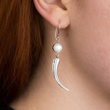 Nick Von K - Midnight Huia Beak Earrings in Sterling Silver