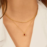 Ania Haie - Glimmer Crimson Solitaire Necklace Gold