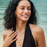 Ania Haie - Luna Shell Pearl Halo Evil-Eye Necklace Gold