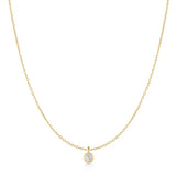 Ania Haie - Luna Bezel Set Solitaire Necklace Gold Plate