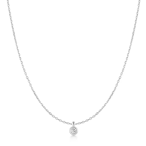 Ania Haie - Luna Bezel Set Solitaire Necklace Sterling Silver