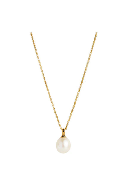 Najo - Dew Drop Pearl Necklace Yellow Gold Plate