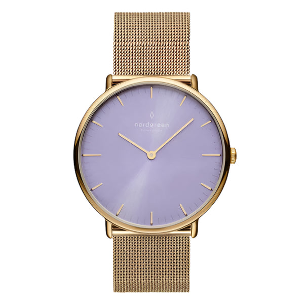 NordGreen - Native Lavender Dial Mesh Watch