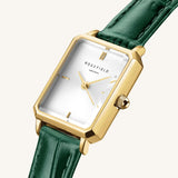 Rosefield - Extra Small Octagon Emerald & Gold Watch