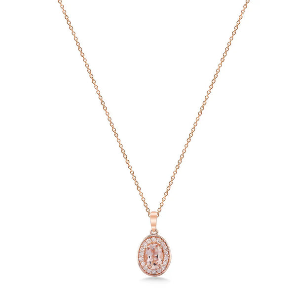 Brent Weatherall - 9ct Rose Gold Morganite & Diamond Set Cluster Pendant