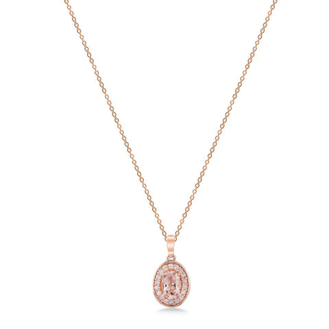 Brent Weatherall - 9ct Rose Gold Morganite & Diamond Set Cluster Pendant