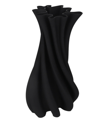 Camila Black 3D Ceramic Vase Small