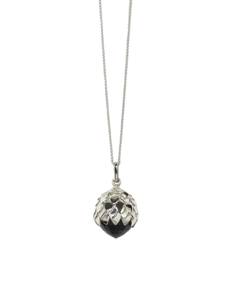 Meadowlark - Protea Charm Necklace Onyx Sterling silver