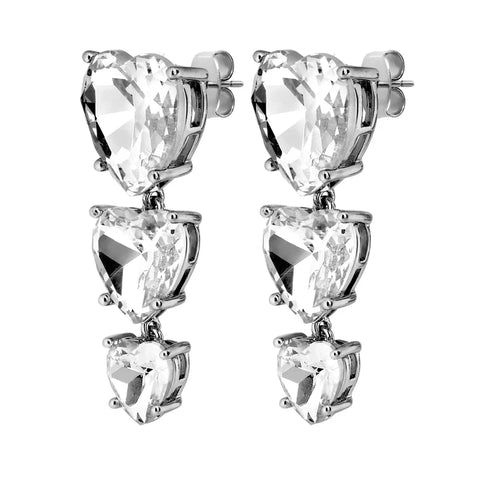 Dyrberg Kern - Sanctu Shiny Silver Drop Earrings, Crystal